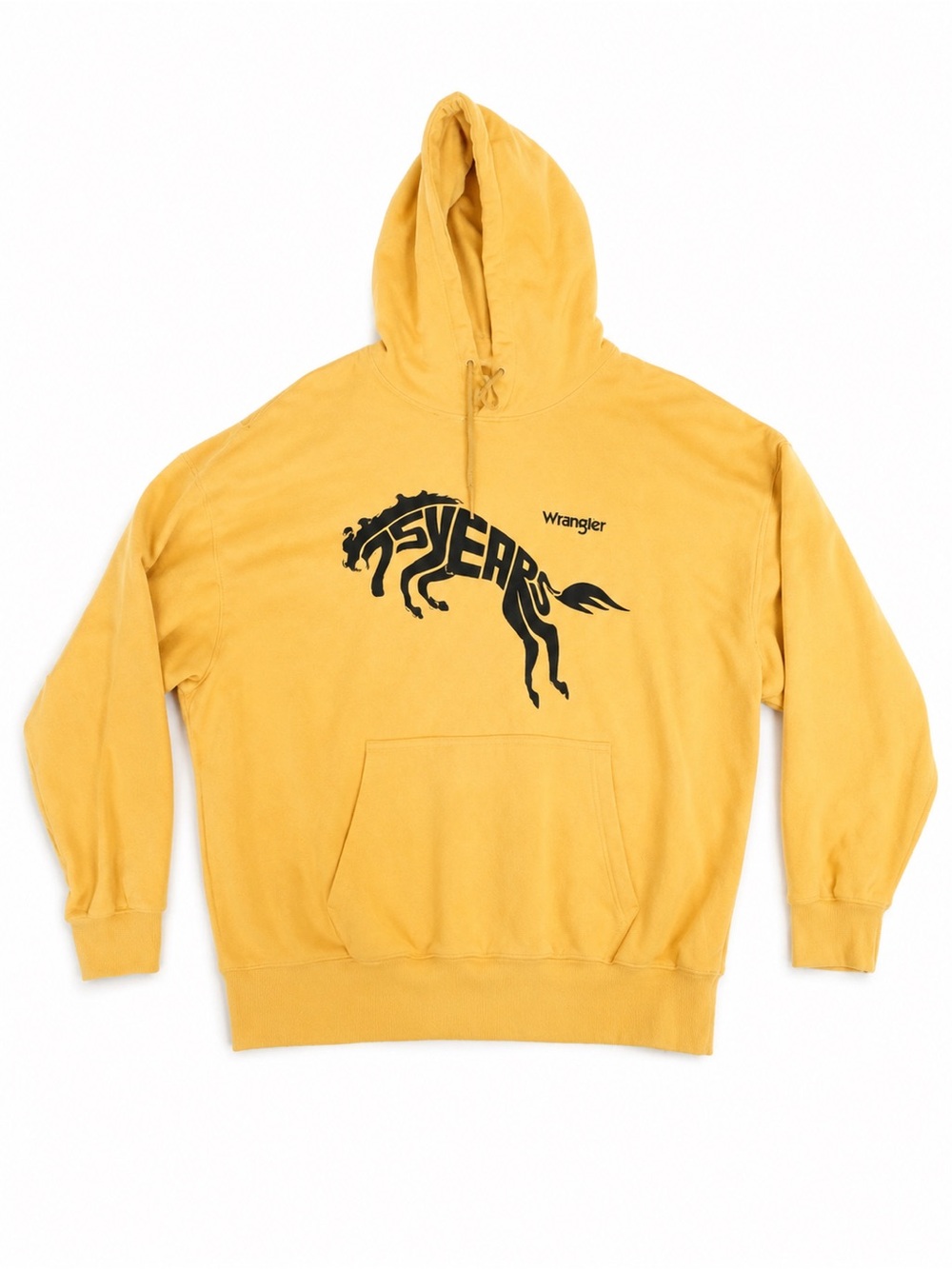 Wrangler 75th Anniversary Black Horse Graphic Hoodie Unisex Size Lg Sweatshirt